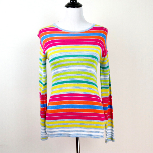 Soft Surroundings Size Petite XS Oasis Fine Knit Sweater Stripe - Picture 2 of 10